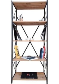 Resim Rafburada Rafburada® 5 Katlı Kitaplık, Dekoratif Kitaplık, Ahşap Kitaplık. 