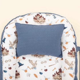 Resim Babynest ve Yastık- Çift Taraflı - İndigo Petek - Harry 