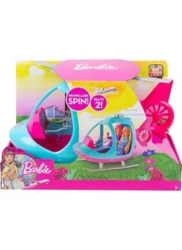 Resim Barbie Lisanslı Helikopter Oyuncak Gemi 0-3 Yaş İçin Pembe Mavi Renkli İki Koltuklu 