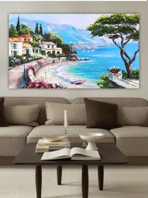 Resim Yağlı Boya Tablo %100 El Yapımı 102cmx70cm Deniz Manzara 