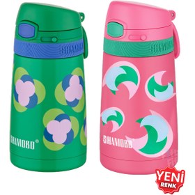 Resim Shamobo 2Lİ SET Pipetli Çelik Termos 350ml -6 Saat Isı Yalıtımı- 