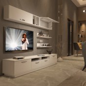 Resim Decoraktiv Trendstyle 5220 Mdf Tv Ünitesi Tv Sehpası Parlak Beyaz 
