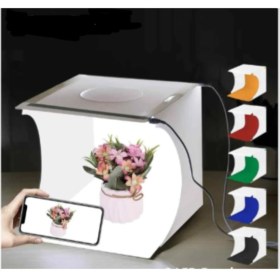 Resim Pazariz Beyaz Puluz LED Işıklı 5 Farklı Arka Plan 3 Boyutlu Ürün Çekim Çadırı 20X20 cm 