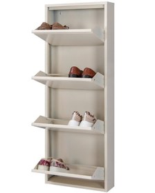 Resim Kaser Metal 4'Lü Metal Ayakkabılık Krem 