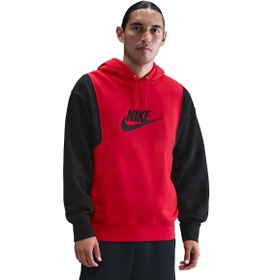 Resim Nike Club Fleece Pullover Erkek Kırmızı Günlük Stil Sweatshirt HV1476-657 