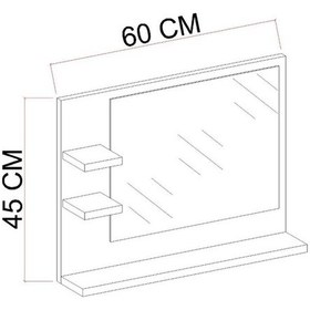 Resim Satıbazarı Dresuar 60x45 Banyo Aynası Antre Aynası Raflı Beyaz 