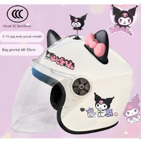 Resim Eternal Luck Sevimli Çocuk Ulusal Standart Elektrikli Araç Kaskı Pembe - Siyah 