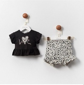 Resim Mania Kız Bebek İkili Alt Üst Takım Siyah 