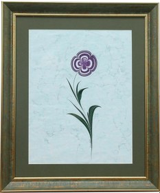 Resim E38 El İşçiliği Yonca Yaprağı Ebru Tablo 50x43 Cm - 6231 