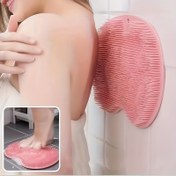 Resim Banyo ve Duş İçin Silikon Masaj Matı, Ayak ve Sırt Fırçası, Duvara Monte Edilebilir Soyulabilir Sırt Fırçası, Kaymaz Emme Kupalarıyla, Banyo Temizleme Aracı, Pil Gerektirmez 