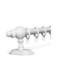 Resim Beyaz Raysız Ahşap Rustik Perde Askısı - 125 Cm 