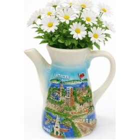 Resim Kapaksız Seramik Sütlük Sürahi 13 Cm 300 Ml Dekoratif El Yapımı, Vazo Olarak Kullanılabilir çok renkli 