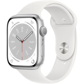 Resim Apple Watch Series 8 Gps 45MM Silver Aluminium Case With White Sport Band - Regular MP6N3TU/A 