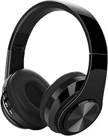 Resim Bluetooth 5.0 kulaklık, kablosuz kulak üstü kulaklık, gürültü önleyici kulaklık, stereo kulaklık, oyun kulaklığı, cep telefonları için mikrofonlu dizüstü bilgisayar, TV ofis (siyah) 