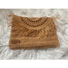 Resim Kağıt İp Cluch Çanta Taba 