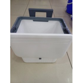 Resim Beyaz Plastik Çöplük Kapak Monteli Dolap Içi Çöp Kutusu 