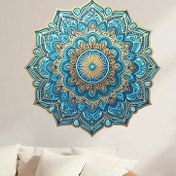 Resim 1 Adet Kendinden Yapışkanlı Mandal Çiçek Etiketi - Mavi ve Altın Renkli Parıldayan Fantastik Çiçekli Tasarım, Duvarlar, Laptoplar, Su Şişeleri, Ev Dekoru için Parlak Sonluğunda Çıkarılabilir Vinil Sticker 