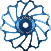 Resim 7075 Alüminyum Seramik Yataklı Bisiklet Arka Vites Kolu Tekerlekleri 13 Dişli Mavi 2 Adet 