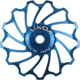 Resim 7075 Alüminyum Seramik Yataklı Bisiklet Arka Vites Kolu Tekerlekleri 13 Dişli Mavi 2 Adet 