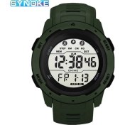 Resim Hanyang Yeşil Dijital Saatler Erkekler Erkekler Numaraları Spor Izle 5ATM Su Geçirmez Arka Işık Yuvarlak Ekran Dijital Çok Fonksiyonlu Alarm Yüzme (Yurt Dışından) 