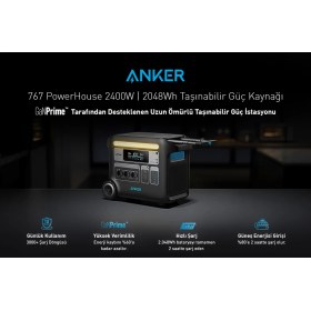 Resim Anker SOLIX 767 PowerHouse 2400W GanPrime Taşınabilir Güç Kaynağı 2048Wh 2400W Ev Karavan ve Dış Mekan Kullanımı İçin LiFePO4 Pilli Jeneratör - A1780 (Anker Türkiye Garantili) 