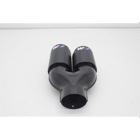 Resim Akrapoviç Çiftli Karbon Egzoz Ucu M Logolu 2x76 Parlak Sol 