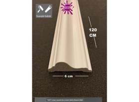 Resim 6cm x 120CM Poliüretan Klasik Duvar Çıtası Boyanabilir Çıta Bordür Salon Koridor Antre 1 Boy 120CM 