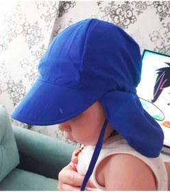 Resim yorni Royal Blue Flap Lejyoner, Ense Korumalı, Boyundan Bağlamalı, Lastikli Ayar Tokalı, Çocuk Güneş Şapka 