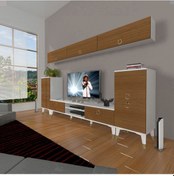 Resim Decoraktiv Eko 9 Mdf Dvd Gold Tv Ünitesi Tv Sehpası Beyaz - Ceviz 