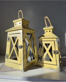 Resim Dekoratif Fener 2'li Ahşap 