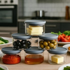 Resim Özgün Ev 400 cc Sade Plastik Kapaklı Kahvaltılık 90 x 70 