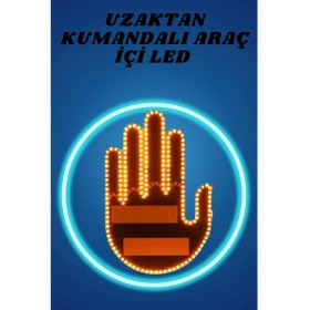 Resim Mercansa Pilli LED Işık Araç Camı Için Uzaktan Kumandalı El Simgesi 