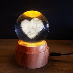 Resim Kalp Tasarımlı Dönen Cam Küre 