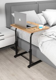 Resim Depolife Yükseklik Ayarlı Laptop Sehpası Kahvaltı Ders Çalışma Bilgisayar Ofis Yemek Çocuk Masası Metal Ayak 