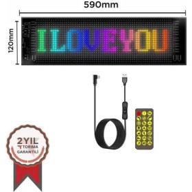 Resim RP1259 LED Matrix Panel 16X96CM Telefon Kontrollü Kayar LED Animasyon Aydınlatma 