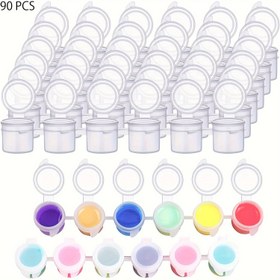 Resim 15 adet (90 adet) Kapaklı Mini Boya Kupaları 