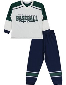 Resim Civil Boys Baseball Baskılı 10-13 Yaş Pijama Takımı - Yeşil - Yeşil / 10-11 Yaş 