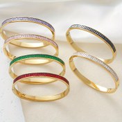 Resim Kadınlar için Çok Renkli Sentetik Zirkonya Tasarımlı Basit Bilezik 