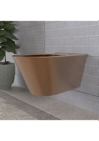 Resim Lucco Asma Klozet İçi Beyaz Dışı Komple Bronz 
