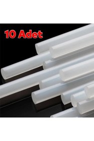 Resim NZB 10 ADET İnce Mum Silikon 7.4 mm Çubuk Sıcak Silikon Hobi Süs Hediyelik Eşya Maket Yapıştırma Slikon 