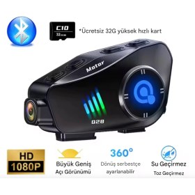 Resim Vivopack Q28 Kameralı Intercom Motosiklet Kask Bluetooth Kulaklık 1080P 