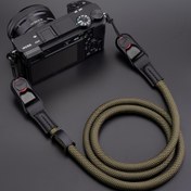 Resim Polyamit Ayarlanabilir Kamera Askı, Hızlı Çıkış, Dayanıklı Tırmanma İpi, Boyun Omuz Çapraz Askı ile SLR DSLR Dijital Aynasız Kameralar için, Nikon Canon Sony Fuji ile Uyumlu, Kırmızı 