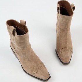 Resim Manijero (Gona) Kadın Hakiki Deri Önü Troklu Kovboy Özel Eskitme Vizon Bot 