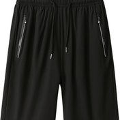 Resim Erkek Yaz Slim Fit Siyah Şort - Nefes Alabilir, Hızlı Kuruyan, Hafif, Cep, Rahat Giyim, Rahat Giyim Şortları|Slim Fit Şortlar|Dayanıklı Kumaş 