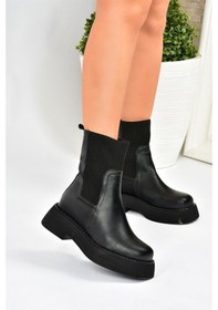 Resim Fox Shoes Siyah Kalın Tabanlı Günlük Kadın Bot L610130209 