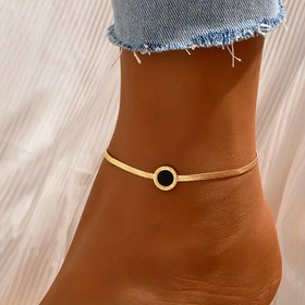 Resim 1 adet Paslanmaz Çelik Roma Rakamlı Yılan Kemik Ayak Zinciri Basit Klasik Tarz Ayak Zinciri 