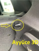 Resim Ayyüce 3d, Renault Clio 5 Bagaj Pandizot Ayağı Pimi, 2x, Siyah 