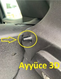 Resim Ayyüce 3d, Renault Clio 5 Bagaj Pandizot Ayağı Pimi, 2x, Siyah 