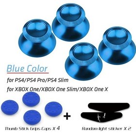 Resim 2 Çift Mavi-2 Adet Alüminyum Analog Thumbstick Thumbsticks Siyah Ps4 Denetleyici Ps4010 İçin 