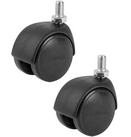 Resim abnturk 2 Adet Civatalı Plastik Tekerlek 50Lik Ofis Koltuğu Sandalye Tekerleği Mobilya Çeksür için Tekerlek 